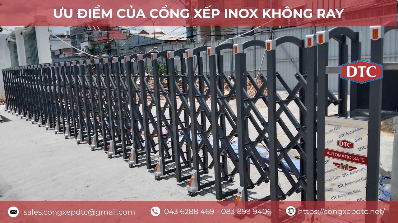 Ưu điểm của cổng inox không ray