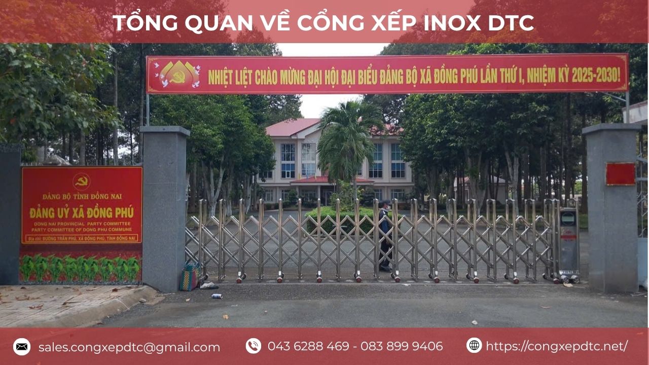 Hình ảnh về cổng xếp inox DTC