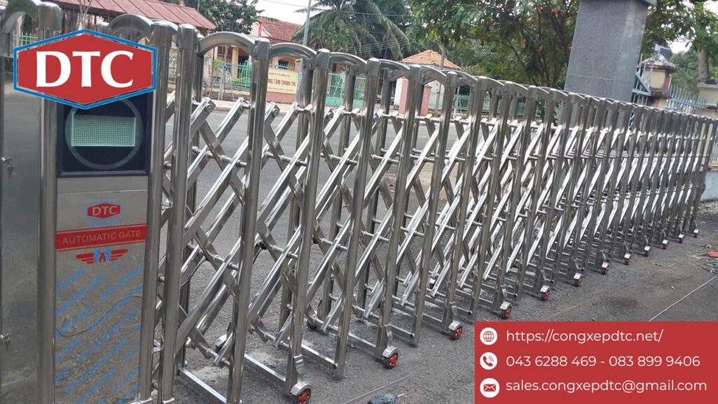 Tự động hóa cổng xếp inox