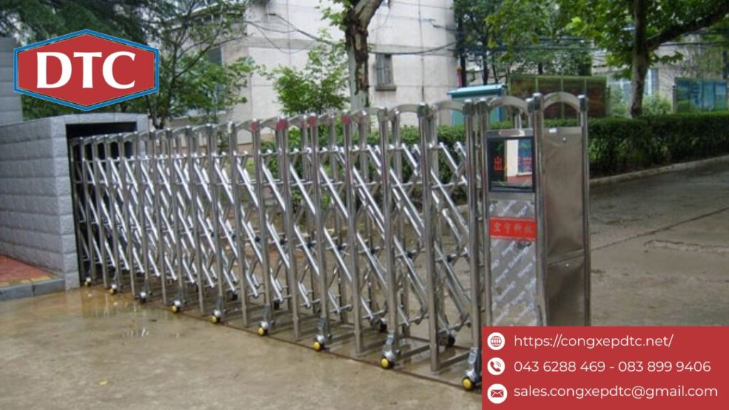 Tự động hóa cổng xếp inox