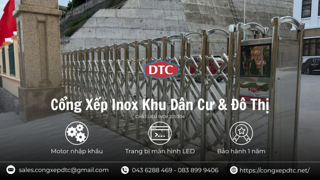 Ứng Dụng Cổng Xếp Inox Khu Dân Cư Và Đô Thị Hiện Đại