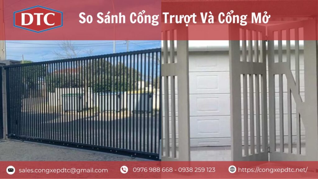 cổng trượt và cổng mở