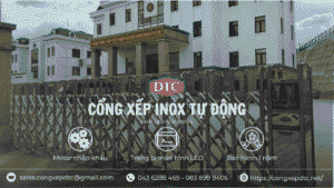 Mẫu Cổng Xếp Inox Tự Động DTC