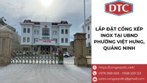 Lắp đặt cổng xếp inox tự động tại UBND phường Việt Hưng