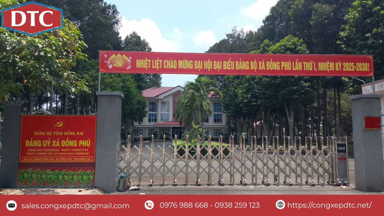 Cổng xếp inox tự động DTC được hoàn thiện và đi vào hoạt động ổn định 