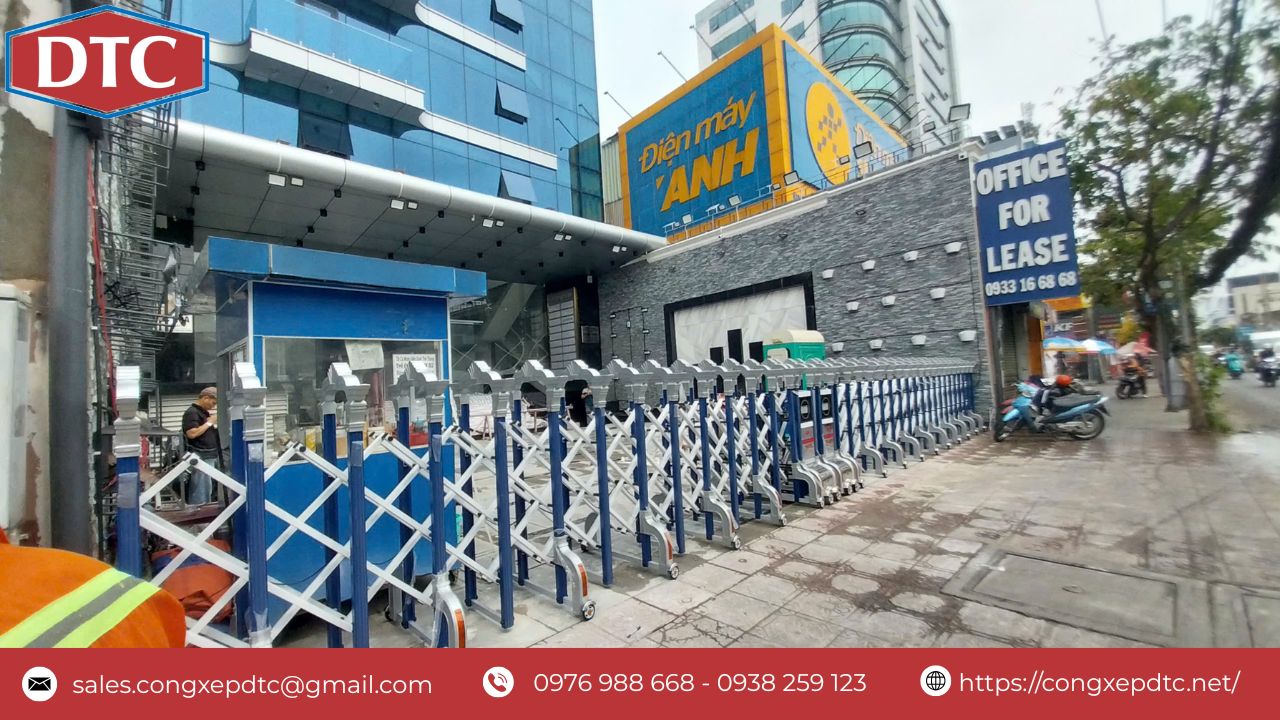 Lắp đặt cổng xếp nhôm tự động tại Toà Nhà Victory Tower